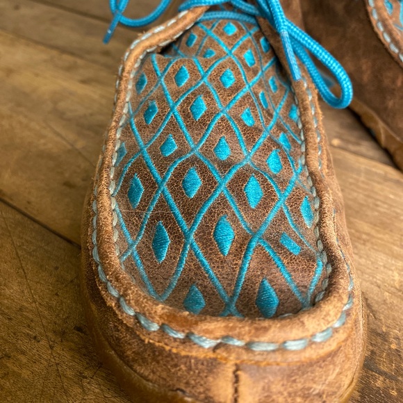 TWISTED X WOMEN'S TURQUOISE DIAMOND DRIVING MOCS - MOC TOE - Picture 2 of 4